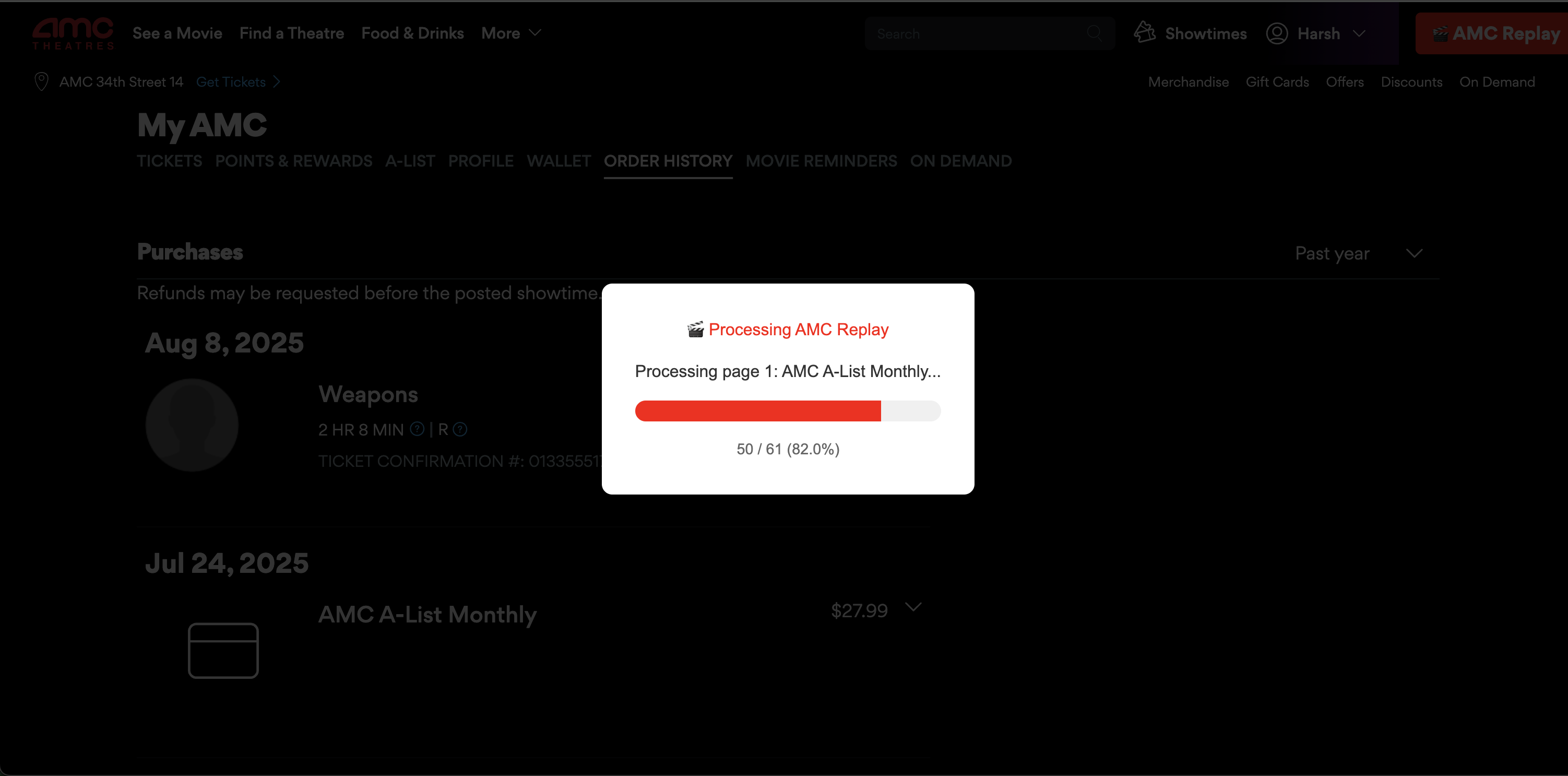 AMC Replay Loading Screen
